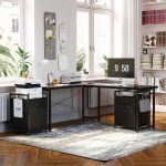 ODK File Cabinet with 2 Drawers, Mobile Office Cabinet with Lock on Wheels, Rolling Office Printer Stand Filing Cabinet for A4, Letter Sized Document with Iron Hook, White - Image 7